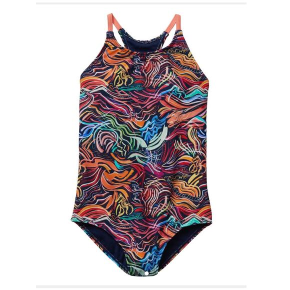 NWT Athleta Girl one piece swimsuit - SMALL / 7 - field day - SMALL / 7